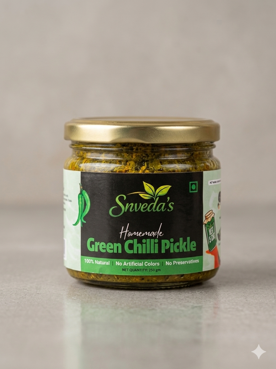 Snveda's Green Chilli Pickle