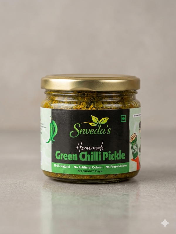 Snveda's Green Chilli Pickle