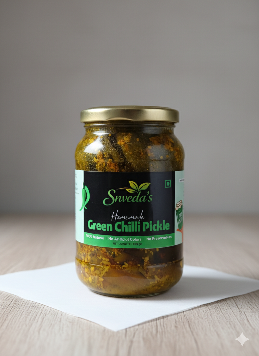 Snveda's Green Chilli Pickle